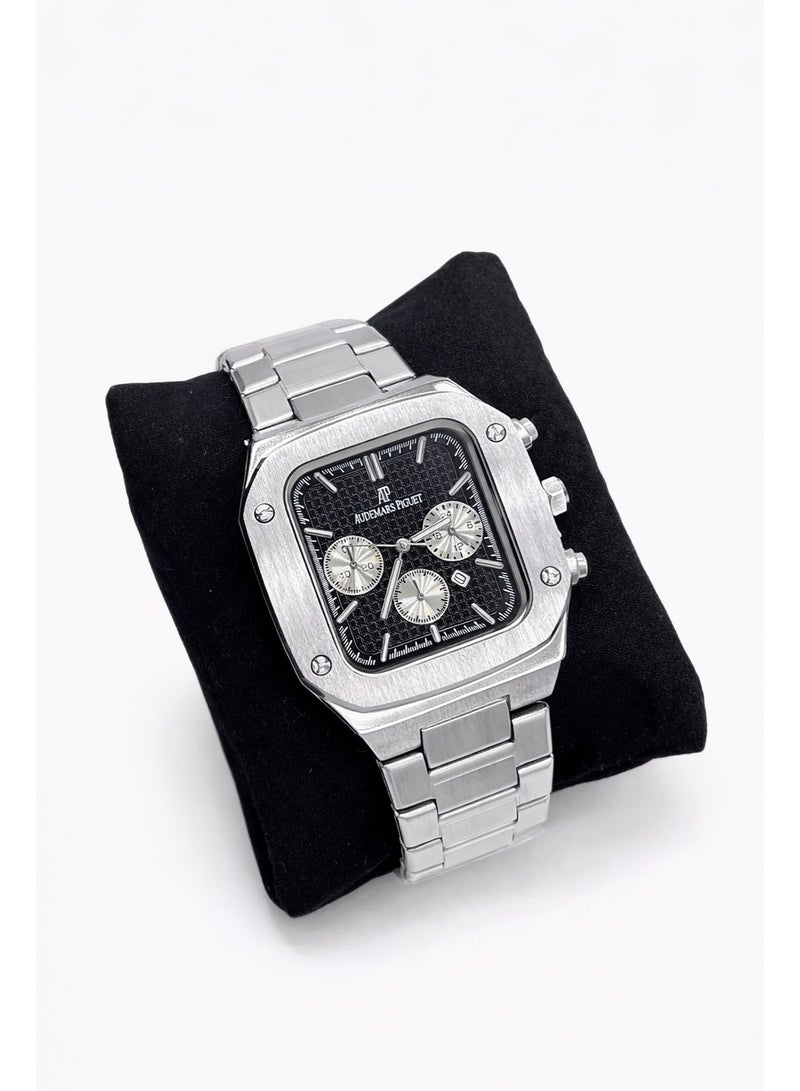 ساعة كرونوغراف مربعة الشكل للرجال مصنوعة من أوديمار بيجويت